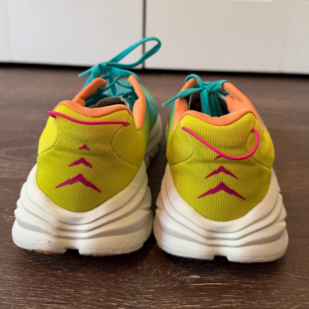 Hoka Rincon 3 Men's Teal Yellow Pink Orange Running Sneakers - Picture 4 of 9
